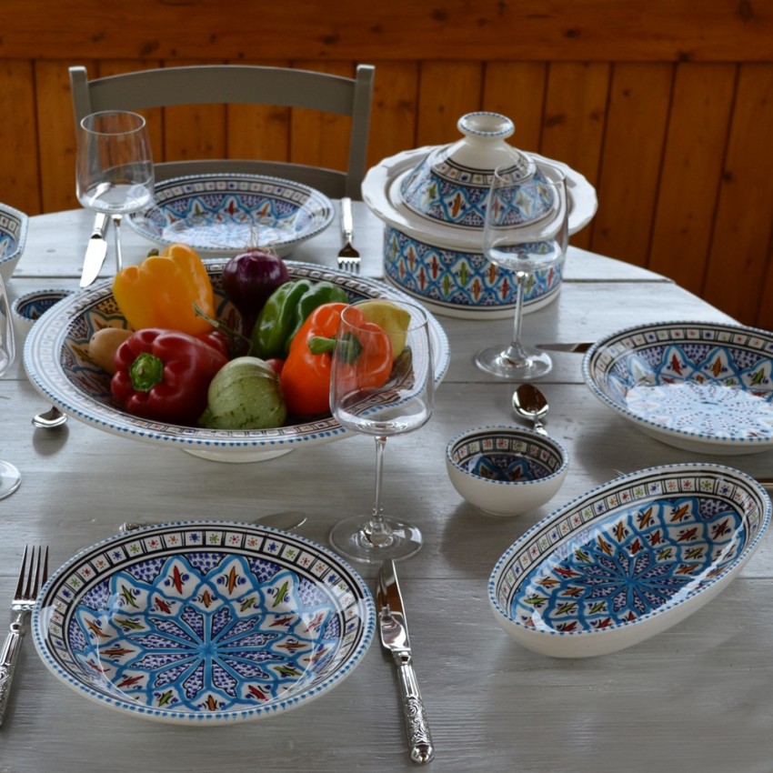 Plat ovale  Bakir turquoise - L 30 cm