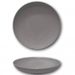Lot de 6 assiettes creuses porcelaine Gris - D 22 cm - Siviglia